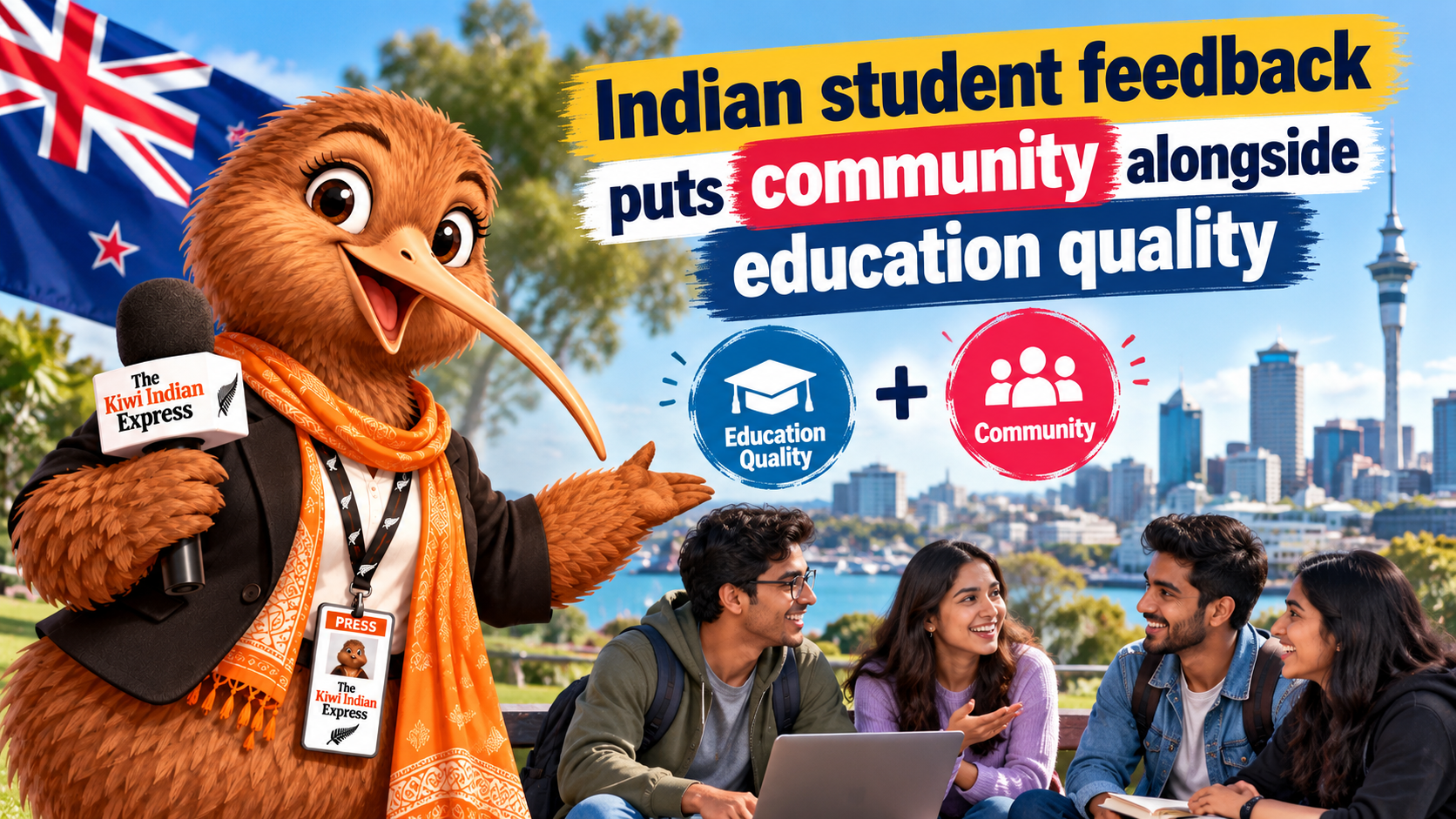 Kiwi Mascot Highlights Student Community Voices Indian student feedback puts community alongside education quality