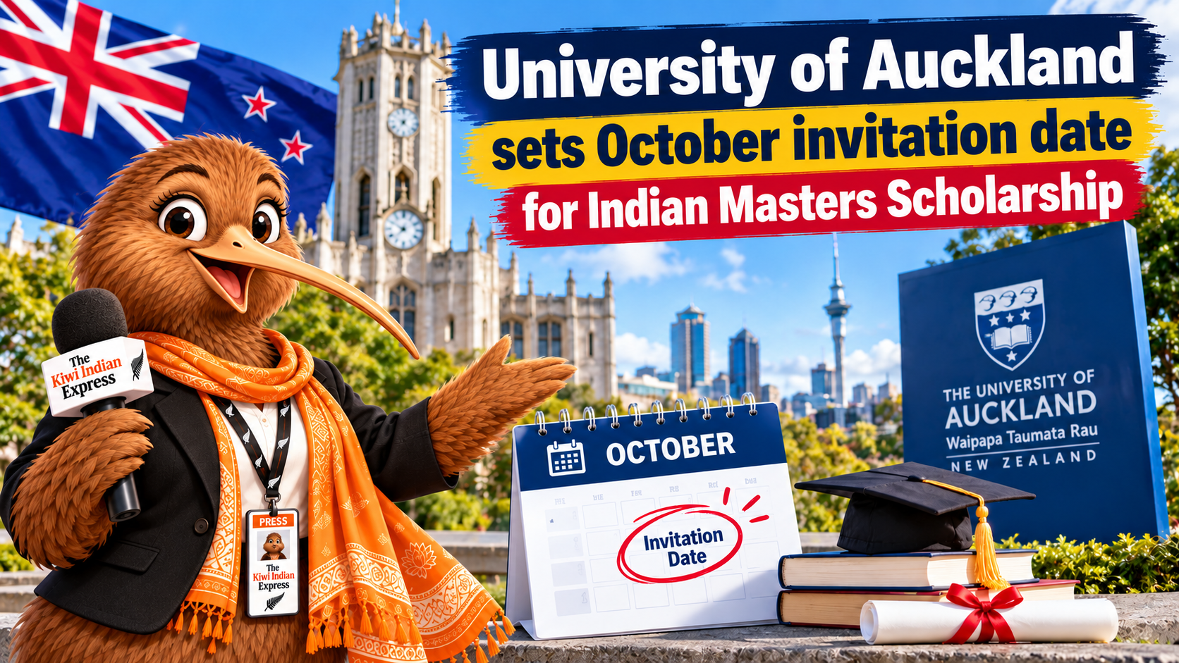 University of Auckland sets October invitation date for Indian masters scholarship